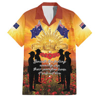 ANZAC Day Family Matching Mermaid Dress and Hawaiian Shirt Remembrance Tribute Soldiers And Poppy Field LT05 Dad's Shirt - Short Sleeve Orange - Polynesian Pride
