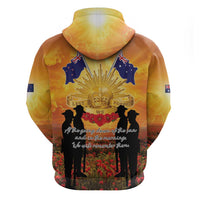 ANZAC Day Hoodie Remembrance Tribute Soldiers And Poppy Field LT05 - Polynesian Pride