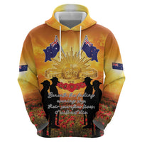 ANZAC Day Hoodie Remembrance Tribute Soldiers And Poppy Field LT05 - Polynesian Pride