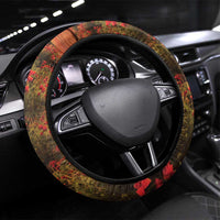 ANZAC Day Steering Wheel Cover Remembrance Tribute Soldiers And Poppy Field