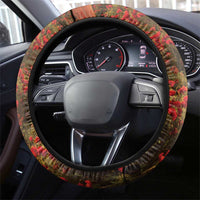 ANZAC Day Steering Wheel Cover Remembrance Tribute Soldiers And Poppy Field