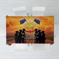 ANZAC Day Tablecloth Remembrance Tribute Soldiers And Poppy Field