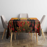 ANZAC Day Tablecloth Remembrance Tribute Soldiers And Poppy Field