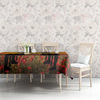 ANZAC Day Tablecloth Remembrance Tribute Soldiers And Poppy Field