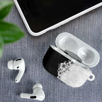 Hawaii Hibiscus Flowers AirPods Case Grayscale Polynesian Pattern