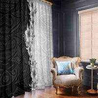 Hawaii Hibiscus Flowers Window Curtain Grayscale Polynesian Pattern LT05 - Polynesian Pride