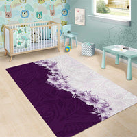 Hawaii Hibiscus Flowers Area Rug Purple Polynesian Pattern LT05 - Polynesian Pride