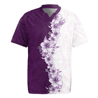 Hawaii Hibiscus Flowers Rugby Jersey Purple Polynesian Pattern LT05 Purple - Polynesian Pride