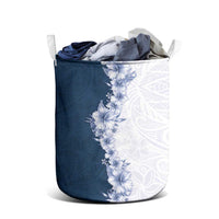 Hawaii Hibiscus Flowers Laundry Basket Blue Polynesian Pattern LT05 - Polynesian Pride