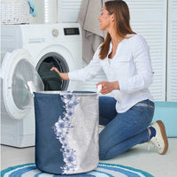Hawaii Hibiscus Flowers Laundry Basket Blue Polynesian Pattern LT05 - Polynesian Pride