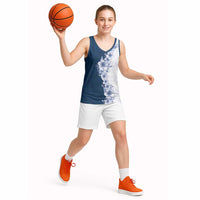 Hawaii Hibiscus Flowers Basketball Jersey Blue Polynesian Pattern LT05 - Polynesian Pride