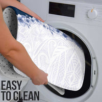 Hawaii Hibiscus Flowers Bathroom Set Blue Polynesian Pattern