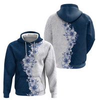 Hawaii Hibiscus Flowers Hoodie Blue Polynesian Pattern LT05 - Polynesian Pride
