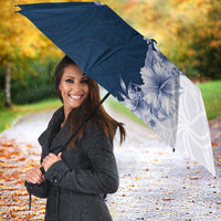 Hawaii Hibiscus Flowers Umbrella Blue Polynesian Pattern