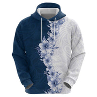 Hawaii Hibiscus Flowers Zip Hoodie Blue Polynesian Pattern LT05 - Polynesian Pride