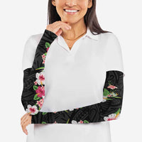 Hawaii Tropical Flowers Arm Sleeves Black Polynesian Tattoo Art