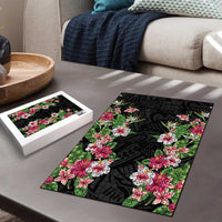 Hawaii Tropical Flowers Puzzle Black Polynesian Tattoo Art LT05 - Polynesian Pride