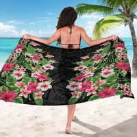 Hawaii Tropical Flowers Sarong Black Polynesian Tattoo Art LT05 - Polynesian Pride
