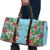 Hawaii Tropical Flowers Travel Bag Sky Blue Polynesian Tattoo Art LT05 - Polynesian Pride
