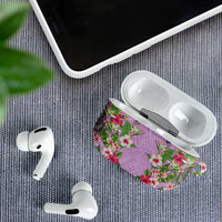 Hawaii Tropical Flowers AirPods Case Lavender Polynesian Tattoo Art