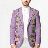 Hawaii Tropical Flowers Blazer Lavender Polynesian Tattoo Art LT05 - Polynesian Pride