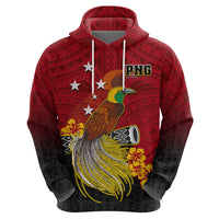 Personalized Papua New Guinea Hoodie Bird Of Paradise Hibiscus With Motuan Pattern LT05 - Polynesian Pride