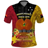 Personalized Papua New Guinea Independence Day Polo Shirt Bird Of Paradise With Polynesian Pattern LT05 Yellow - Polynesian Pride