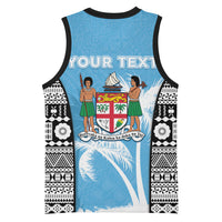 Personalised Fiji Day 2026 Basketball Jersey Masi Tapa Pattern With Palm Tree