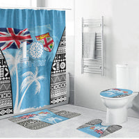 Fiji Day 2026 Bathroom Set Masi Tapa Pattern With Palm Tree