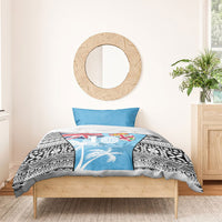 Fiji Day 2026 Bedding Set Masi Tapa Pattern With Palm Tree