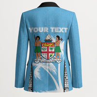Personalised Fiji Day 2026 Blazer Masi Tapa Pattern With Palm Tree