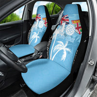 Fiji Day 2026 Car Seat Cover Masi Tapa Pattern With Palm Tree