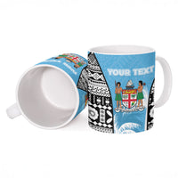 Personalised Fiji Day 2026 Ceramic Mug Masi Tapa Pattern With Palm Tree