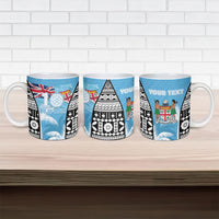 Personalised Fiji Day 2026 Ceramic Mug Masi Tapa Pattern With Palm Tree