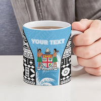 Personalised Fiji Day 2026 Ceramic Mug Masi Tapa Pattern With Palm Tree