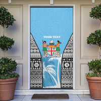 Personalised Fiji Day 2026 Door Cover Masi Tapa Pattern With Palm Tree