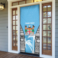 Personalised Fiji Day 2026 Door Cover Masi Tapa Pattern With Palm Tree