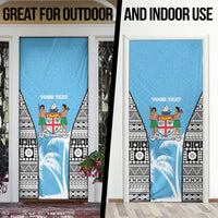 Personalised Fiji Day 2026 Door Cover Masi Tapa Pattern With Palm Tree