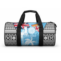 Fiji Day 2026 Duffle Bag Masi Tapa Pattern With Palm Tree