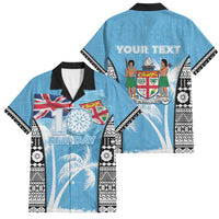 Personalised Fiji Day 2026 Family Matching Tank Maxi Dress and Hawaiian Shirt Masi Tapa Pattern With Palm Tree