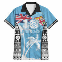 Personalised Fiji Day 2026 Hawaiian Shirt Masi Tapa Pattern With Palm Tree