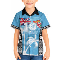 Personalised Fiji Day 2026 Hawaiian Shirt Masi Tapa Pattern With Palm Tree