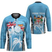 Personalised Fiji Day 2026 Hockey Jersey Masi Tapa Pattern With Palm Tree