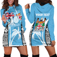 Personalised Fiji Day 2026 Hoodie Dress Masi Tapa Pattern With Palm Tree