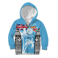 Personalised Fiji Day 2026 Kid Hoodie Masi Tapa Pattern With Palm Tree