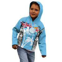 Personalised Fiji Day 2026 Kid Hoodie Masi Tapa Pattern With Palm Tree