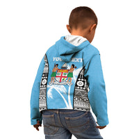 Personalised Fiji Day 2026 Kid Hoodie Masi Tapa Pattern With Palm Tree