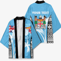 Personalised Fiji Day 2026 Kimono Masi Tapa Pattern With Palm Tree