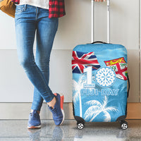 Fiji Day 2026 Luggage Cover Masi Tapa Pattern With Palm Tree