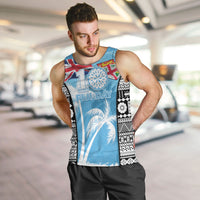 Personalised Fiji Day 2026 Men Tank Top Masi Tapa Pattern With Palm Tree